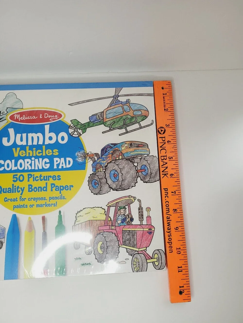 Melissa & Doug 2 PACK Jumbo ANIMAL and VEHICLE Coloring Pad Book Bond Paper NEW